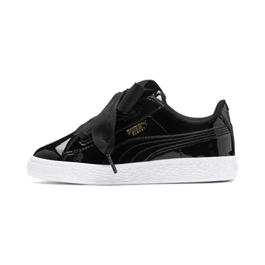 Puma Basket Heart Lakovane Tenisky Dievcenske Čierne | JFNM-26580