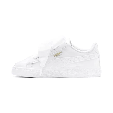 Puma Basket Heart Lakovane Tenisky Dievcenske Biele | MYGH-80735