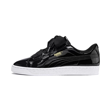 Puma Basket Heart Lakovane Tenisky Dievcenske Čierne Ruzove Zlate Biele | ZRSD-12039