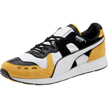 Puma Rs-100 Nubuck Tenisky Panske Biele Žlté Čierne | ZSMI-15924