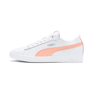 Puma Smash V2 Kozene Tenisky Damske Biele Strieborne | QHSD-47390