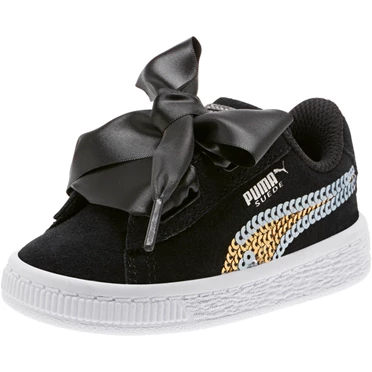 Puma Suede Heart Trailblazer Sequin Tenisky Dievcenske Čierne Zlate | PBFK-84012