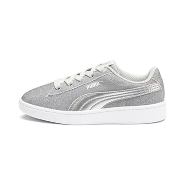 Puma Vikky V2 Glitz Ac Tenisky Dievcenske Siva Nachový Strieborne Biele | NXWR-94830